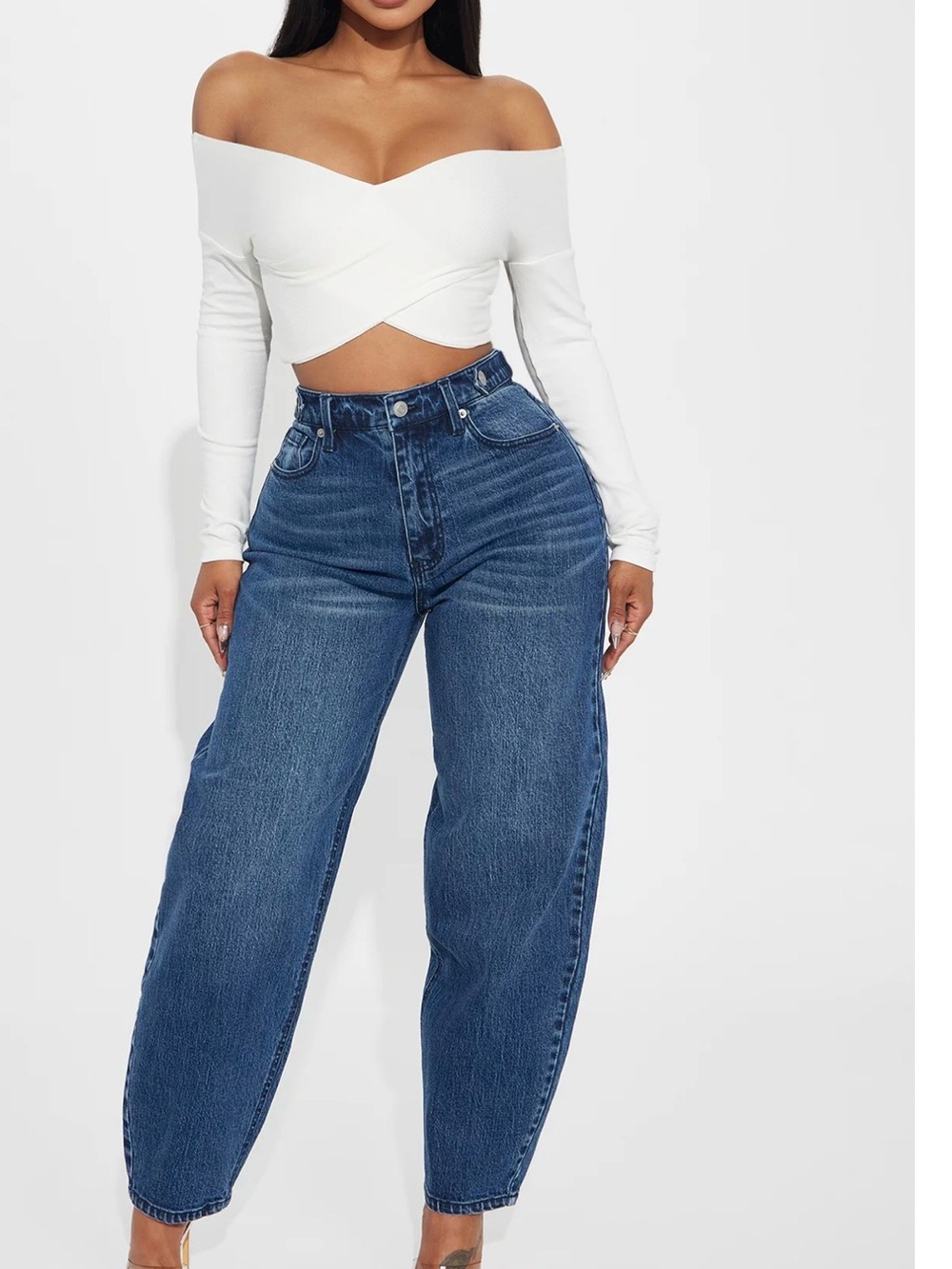 High-Waist Relaxed Fit Women’s Jeans - Blue